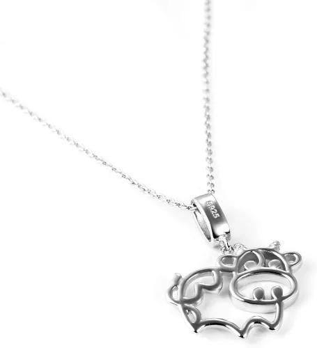 Vista 4 de DAOCHONG Collar con colgante de animal en corazón de plata esterlina S925 de 18 pulgadas
