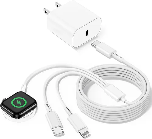 Vista 3 de Cable Carplay de coche para iPhone 16 15 Pro Max 15 Plus cargador de coche de 3 pies, 1 paquete, cable corto tejido USB C de 1 pie/12 pulgadas