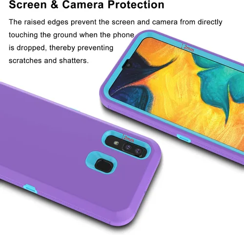 Vista 5 de Funda híbrida para Samsung Galaxy A30, A50, a prueba de golpes, de plástico duro y absorción de golpes, de goma, para Samsung Galaxy A30, A50S