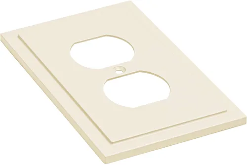 Vista 2 de Henne Bery Placa decorativa de pared con borde moderno, tapa de tomacorriente para cubrir enchufe, aleación de zinc maciza duradera
