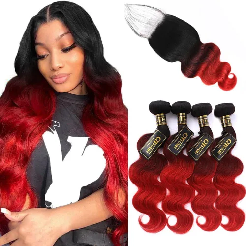 Vista 38 de QTHAIR Extensiones de cabello humano brasileño ondulado de grado 18A #613 con cierre de encaje HD 4x4