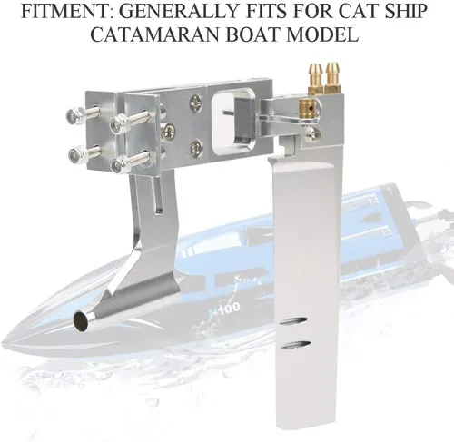 Vista 3 de Conjunto de timón de barco a control remoto, eje flexible de 0.2 pulgadas con soporte Kits de timón integrado de 4.3 pulgadas para modelo de barco