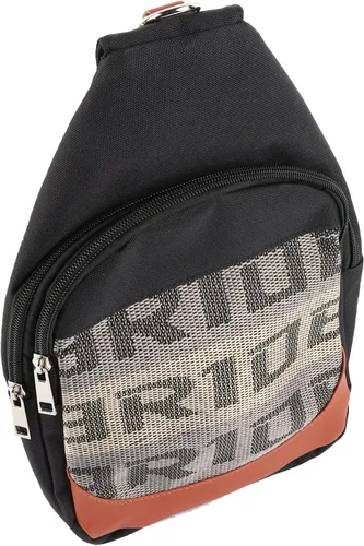 Vista 6 de BRIDE - Mochila cruzada de pecho RECARO con hombro rojo, Negro