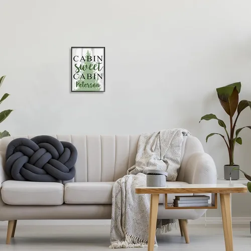 Vista 3 de Stupell Industries Sweet Cabin Family - Arte giclée enmarcado personalizado por Jessica Mundo