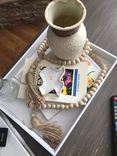 Vista 7 de LSKYTOP Guirnalda de cuentas de madera de 60 pulgadas, cuentas de madera con borlas, cuentas de granja, cuentas rústicas de oración, cuentas