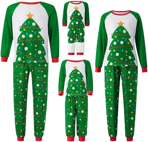 Vista 3 de Pijamas de Navidad para la familia conjunto de pijamas de Navidad familiares a juego pijamas de Navidad pijamas familiares