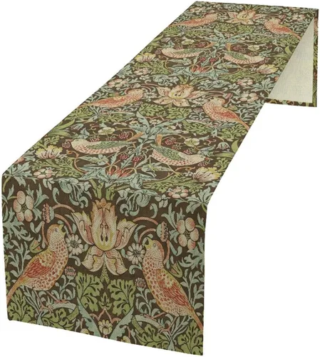 Vista 33 de Camino de mesa con diseño de patas de perro, lindo animal con estampado de patas de cachorro, decoración de fiesta de cumpleaños, casa de campo