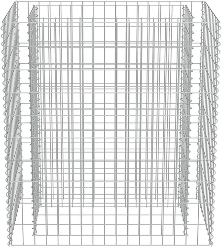 Vista 5 de Gabion cama elevada, cestas de gaviones, camas de jardín galvanizadas, gaviones, pared de gaviones, alta capacidad de carga, acero galvanizado 35.4