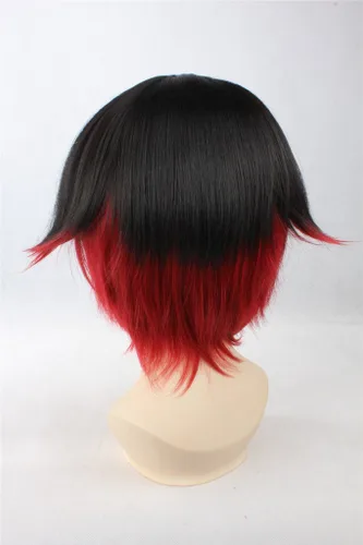 Vista 5 de COSPLAZA Cosplay peluca de Halloween negro rojo rubí rosa mujeres anime show corto fiesta anime show pelo