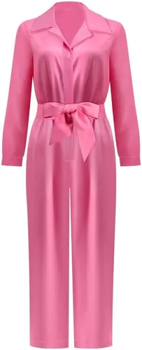 Vista 2 de Poboola Pink President Costume For Women Power Jumpsuit Halloween Cosplay Cheerleader Outfit Party Suit Adult Costumes