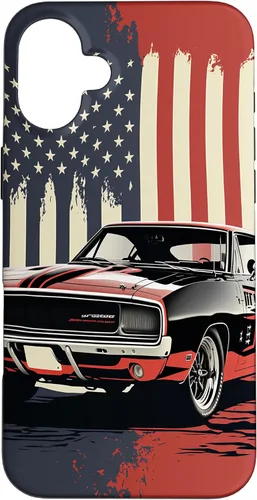 Vista 22 de Funda para iPhone 16, estilo vintage, con bandera de Estados Unidos, para hombre