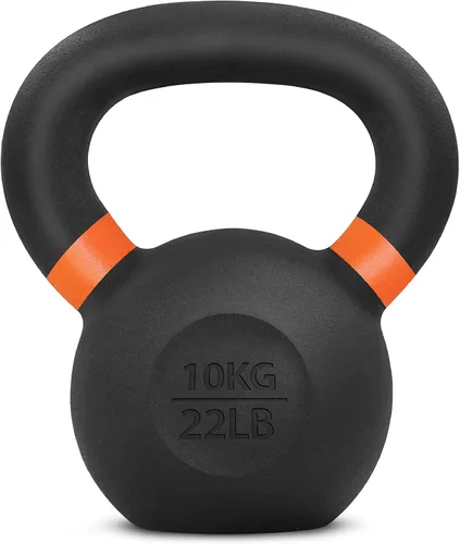 Vista 25 de Yes4All Powder Coated Kettlebell, Cast Iron Core Kettlebells with Non-Slip Handle & Flat Bottom for Conditioning, Heavy Duty for Strength Training
