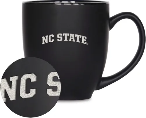 Vista 324 de Rico Industries - Taza de cerámica mate negra con grabado láser estándar de 15oz para NCAA (escuelas T & U) - Para bebidas calientes o frías