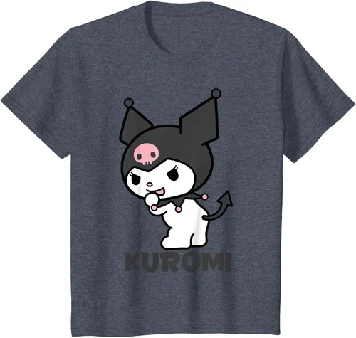 Vista 38 de Sanrio Kuromi - Camiseta con logotipo en la parte trasera Gris Oscuro