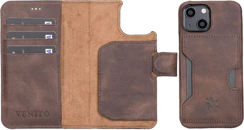 Vista 32 de Venito Florence - Funda de piel compatible con Samsung Galaxy S9, extra segura con bloqueo RFID, cartera desmontable para teléfono (gris decolorado)