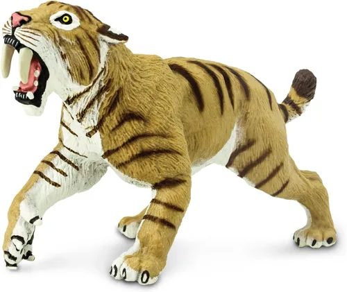 Vista 2 de Safari Ltd. Smilodon Figura de tigre dentado de sable de 4 pulgadas, juguete educativo para niños, niñas y niños a partir de 3 años