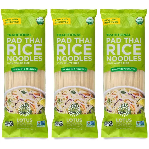 Vista 11 de Lotus Foods Fideos tailandeses orgánicos de arroz integral – Fideos de estilo asiático para salteados, sin gluten, vegano, grano entero, sin OMG