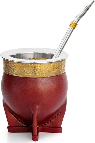 Vista 9 de Taza de Yerba Mate de Acero Inoxidable 304 Argentina con Pajita, Taza de Té de Calabaza, Una Bombilla Mate (Pajita) y Cepillo de Limpieza (Negro)