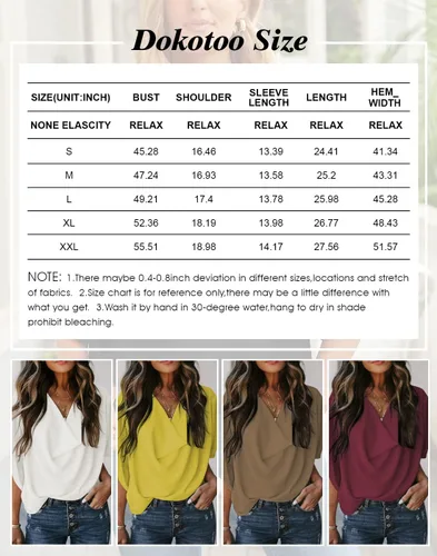 Vista 7 de Dokotoo - Blusas y tops de gasa de manga corta para mujer