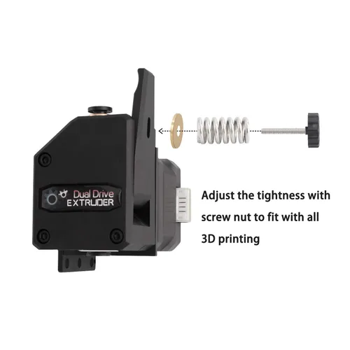 Vista 4 de 3Dman Extrusoras de doble unidad Bowden con engranajes universales para Ender 3 V2, Ender 3 Pro, Ender 3 Series, CR10 Series, Mega S, Tevo Tornado