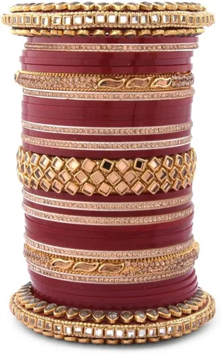 Vista 4 de Efulgenz - Brazalete de novia indio con cuentas de perlas sintéticas, diamantes de imitación de Bollywood con circonitas cúbicas, brazalete floral