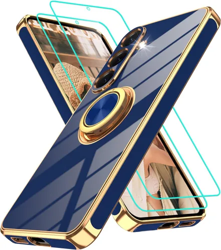 Vista 169 de Funda para Motorola Moto G 5G 2024: Funda Moto G Play 5G 2024 con 2 piezas de protectores de pantalla, soporte de anillo de rotación de 360°