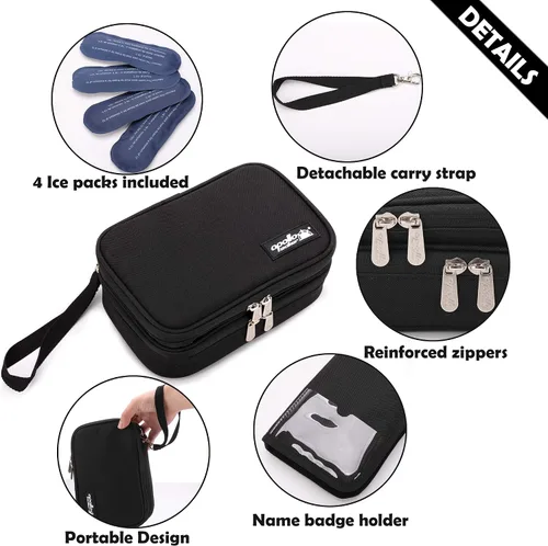 Vista 8 de apollo walker Funda de viaje para enfriar insulina, enfriador de medicamentos diabéticos aprobado por la TSA con bolsas de hielo y forro aislante