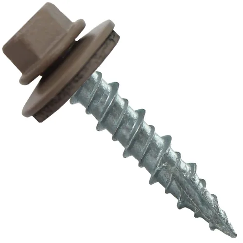 Vista 15 de Tornillos para techos de metal gris ABC 10 x 1 - Cabezal hexagonal - Arandela EPDM - Arandela de arranque automático/roscado - 1 bolsa - 250