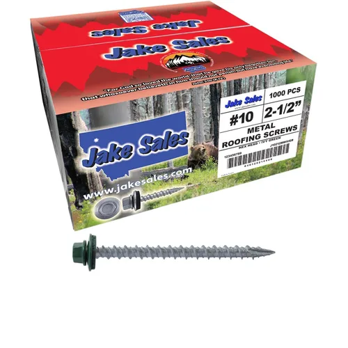 Vista 66 de 10 tornillos para techos de metal gris ABC de 2-1/2 pulgadas, cabezal de arandela hexagonal, arranque automático/roscado, arandela EPDM. 1 bolsa