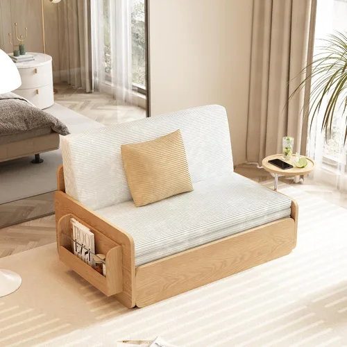 Vista 9 de Lartis Sofá cama tapizado, sofá cama multifuncional, funda de tela extraíble