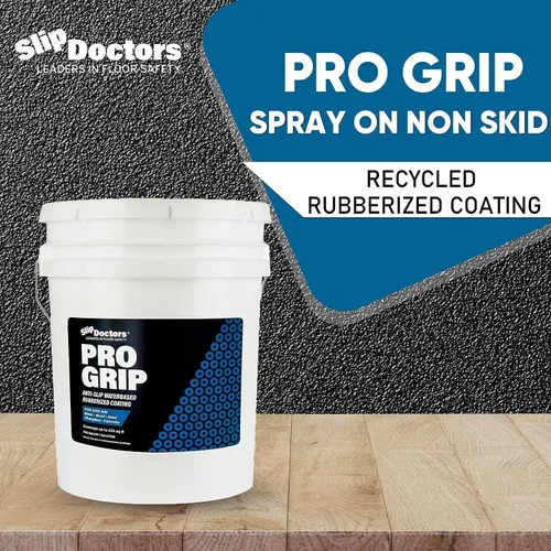 Vista 2 de Pro Grip - Revestimiento en aerosol antideslizante de goma (galón, negro) para cubiertas, pisos, barcos y canchas, pintura de goma antideslizante