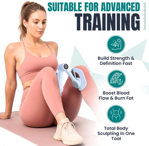 Vista 4 de Smart Thigh Master Dispositivos de ejercicio ajustables para suelo pélvico para mujeres y hombres con pantalla de contador automático