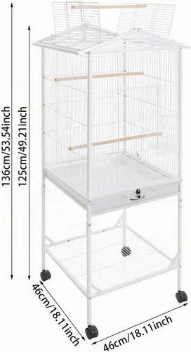 Vista 5 de Jaula de pájaro de metal,Jaulas grandes para periquitos para loro,Cockatiel Estilo-31