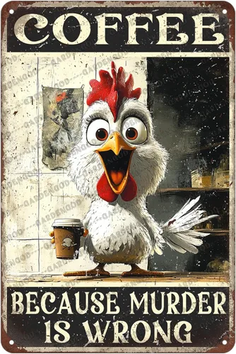 Vista 37 de Cartel de metal de café con diseño de perro y cafetería, diseño de pastor australiano, decoración de pared, 12 x 8 pulgadas