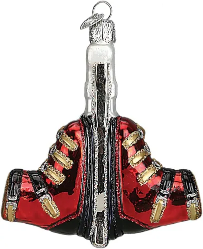 Vista 10 de Old World Christmas - Adorno de disco de hockey de vidrio soplado para árbol de Navidad, decoración festiva artesanal, colección deportiva
