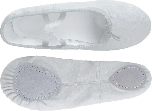 Vista 2 de L-RUN Zapatos de ballet para niñas, zapatos de baile suaves para mujer, zapatillas de ballet de lona para uso diario, zapatos de yoga planos