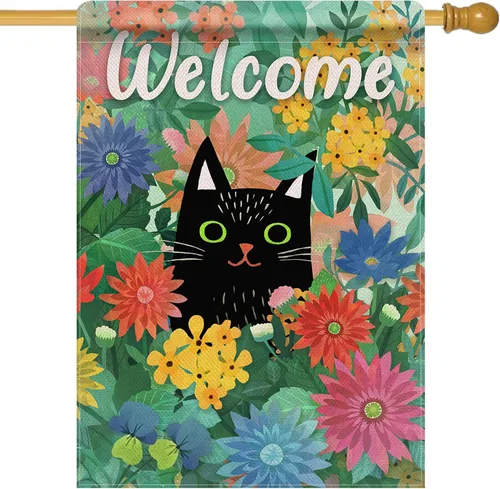 Vista 9 de Dyrenson World Peace Love - Bandera decorativa para jardín, doble cara, arco iris, mes del orgullo, arpillera para patio, decoración exterior
