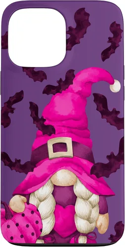 Vista 24 de Halloween Pink Pumpkin and Bat Decor with Cute Witch Gnome Case for iPhone 17