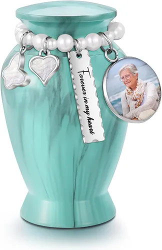 Vista 17 de Dletay Urnas pequeñas personalizadas para cenizas humanas, recuerdo de 2.85 pulgadas, mini urna de cremación conmemorativa para mujeres y hombres