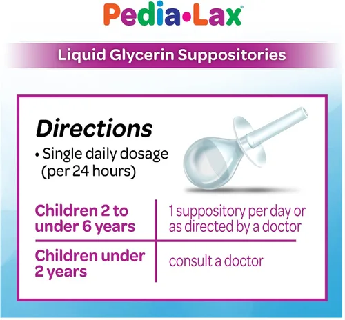 Vista 7 de Pedia-Lax Supositorios líquidos de glicerina para niños de 2 a 5 años, laxante suave para aliviar el estreñimiento para niños, 6 unidades, paquete