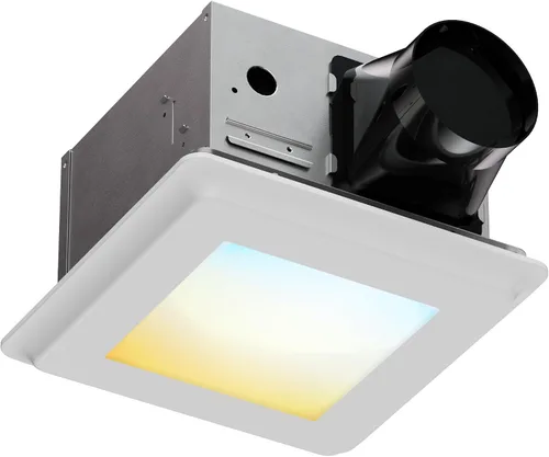 Vista 9 de 80CFM - Extractor de ventilación de baño con rejilla: ventilador de ducha de montaje en techo de 20W, 120V, blanco, clasificado para zonas húmedas