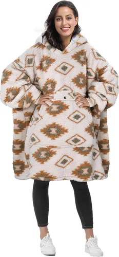 Vista 28 de Tirrinia - Sudadera con capucha de gran tamaño, manta de sherpa cómoda, reversible, gigante, para adultos, hombres, mujeres, adolescentes, esposa