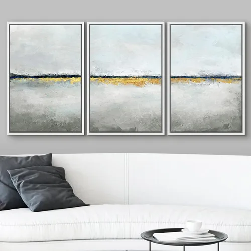 Vista 58 de wall26 Lienzo enmarcado para pared, juego de arte de acuarela pastel, paisaje rural, ilustraciones con formas abstractas, arte moderno, decorativo