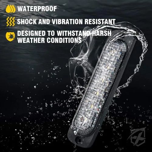 Vista 5 de Xprite 10 luces LED estroboscópicas de emergencia, ámbar de 12 luces LED estroboscópicas intermitentes, función de sincronización, luz de parrilla