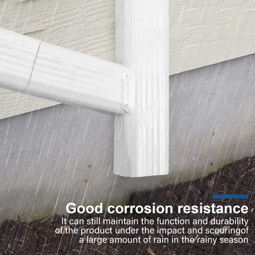 Vista 5 de VYH Canal Downspout Y Conector 2x3 Estándar Izquierdo Alto Brillo Blanco