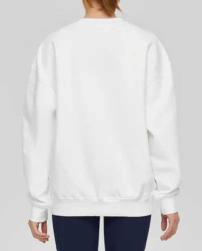 Vista 8 de THE GYM PEOPLE Sudadera de forro polar con cuello redondo para mujer, ajuste holgado, suave, de gran