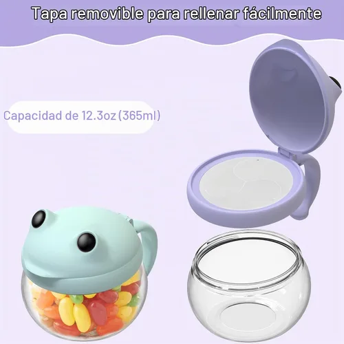 Vista 5 de BeneLabel Paquete de 2 tazas de aperitivos de 12.3 onzas para niños pequeños, a prueba de derrames, de grado alimenticio, contenedor de aperitivos