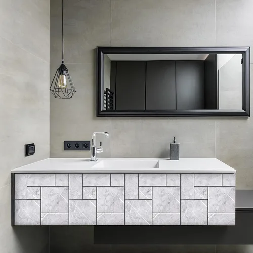 Vista 7 de KASARO Paneles decorativos de pared para sala de estar y baño, 12 x 12 pulgadas, color gris