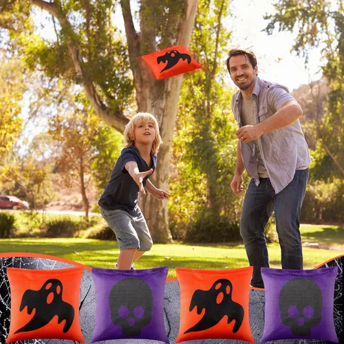 Vista 4 de Ceenna 12 bolsas de frijoles de Acción de Gracias, Halloween, calabaza, Cornhole, bolsas para lanzar juegos de Navidad, bolsas de frijoles de maíz