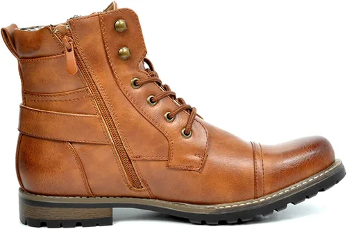 Vista 3 de Bruno Marc Men's Motorcycle Combat Boots Zipper Biker Boot